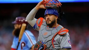 Omar Narváez, cátcher de Venezuela con los Mets de Nueva York.