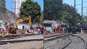 Ferromex derrumba cinco casas en Pueblo Quieto, Guadalajara