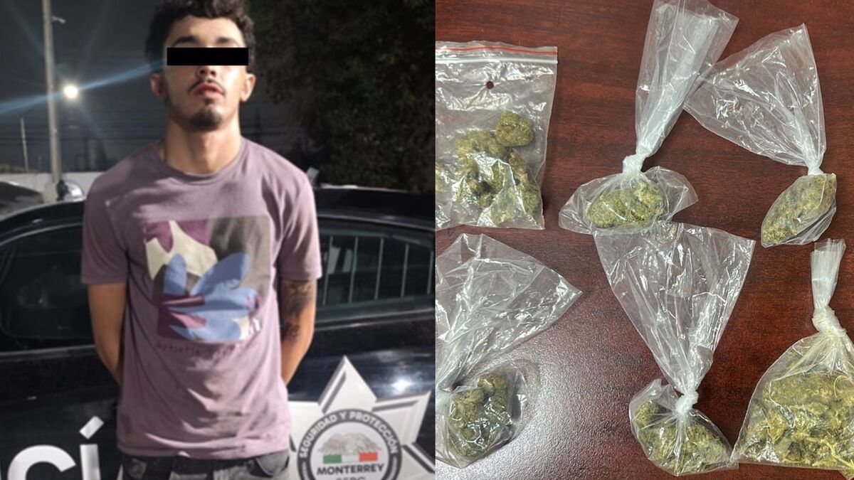 hombre detenido en Monterrey en posesión de marihuana