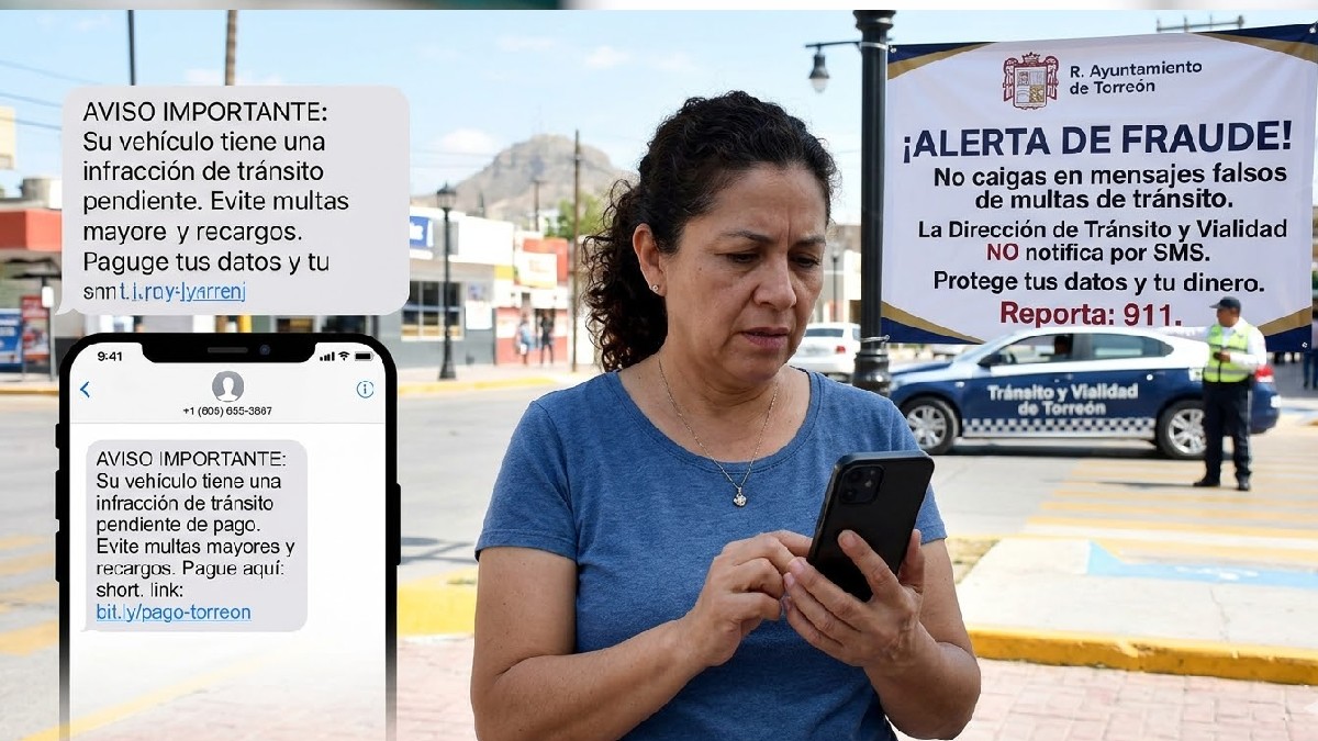 Mujer revisando notificaciones de su celular.