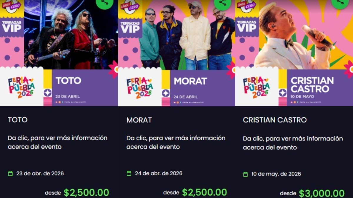 Cartelera de artistas que se presentarán en el Teatro del Pueblo de la Feria de Puebla 2026