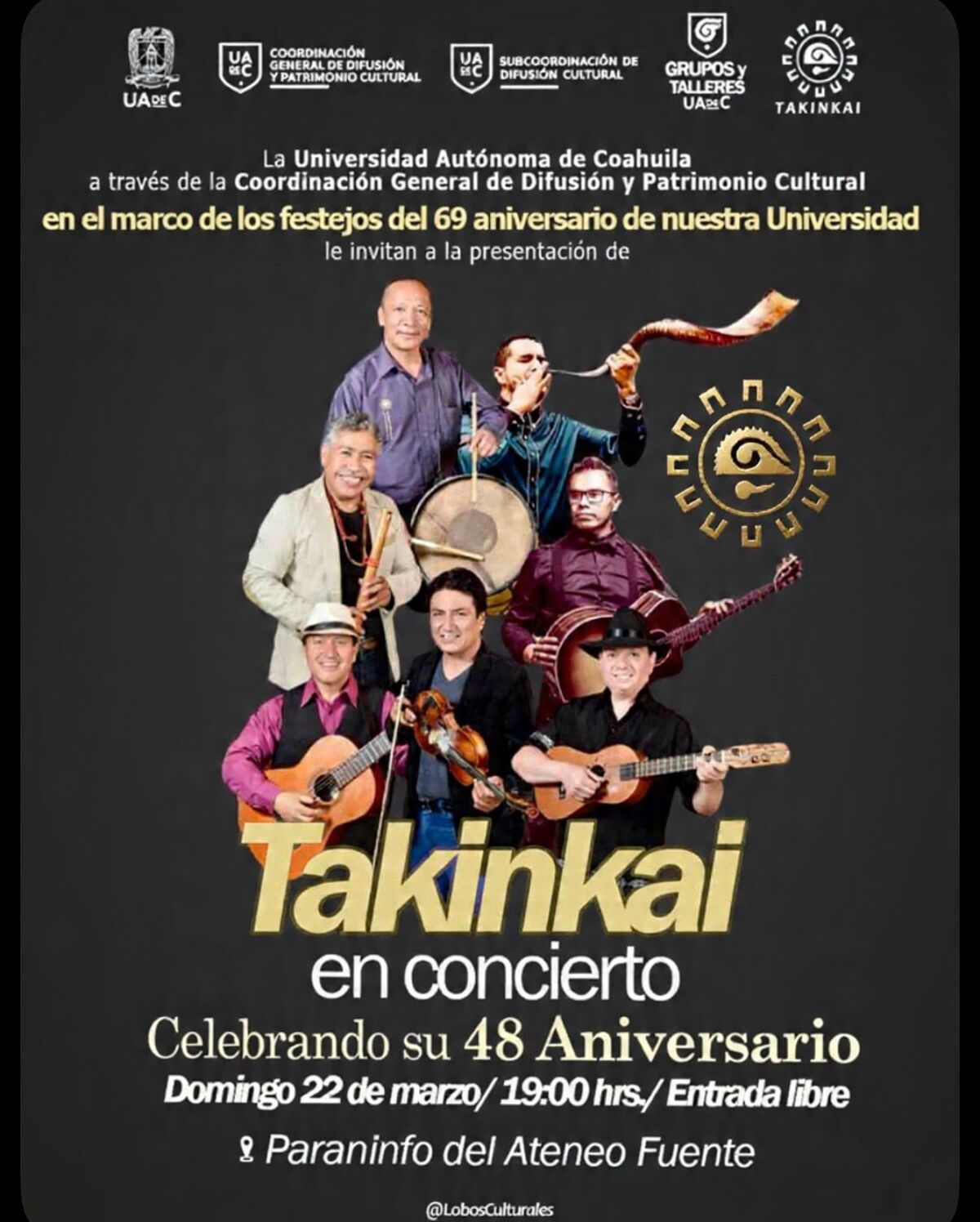 El grupo Takinkai celebra décadas de historia musical con un evento especial en Saltillo que conecta tradición e identidad latinoamericana.