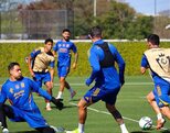 Tigres entrenando previo a un partido de Champions Cup.
