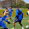 Tigres entrenando previo a un partido de Champions Cup.