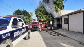 Vivienda incendiada en la Nueva Merced