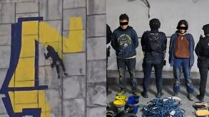 Pareja es detenida por hacer grafiti en Santa Catarina