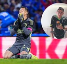 Luis Ángel Malagón, portero de las Águilas del América en el césped.