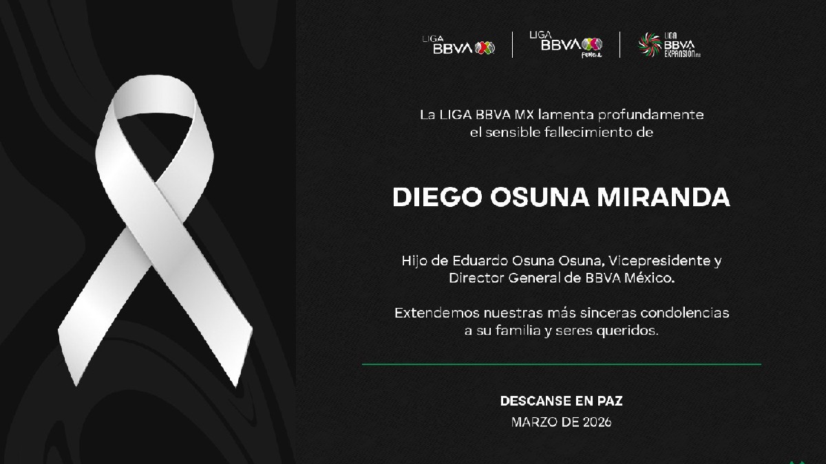 esquela de la liga mx por la muerte del hijo del director de bbva méxico
