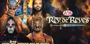 Luchadores finalistas del torneo Rey de Reyes de AAA.