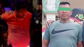 Fotografías de dos hombres siendo detenidos en Veracruz.