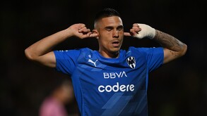 Uros Durdevic celebrando su primer gol en Rayados
