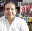 Gustavo Robles Martínez, presidente municipal de Autlán de Navarro con una imagen de un partido en la Liga Premier Mx a un costado
