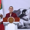 La presidenta Claudia Sheinbaum durante la conferencia mañananera