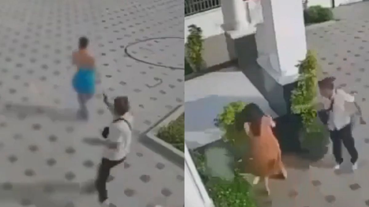 El hombre previo al ataque de las dos personas