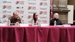 Colaboradores del proyecto Festival Sacro Puebla 2026 en rueda de prensa