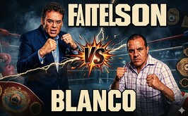 David Faitelson y Cuauhtémoc Blanco en el flyer de una presunta pelea de box.