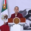 La presidenta Claudia Sheinbaum durante la conferencia mañananera
