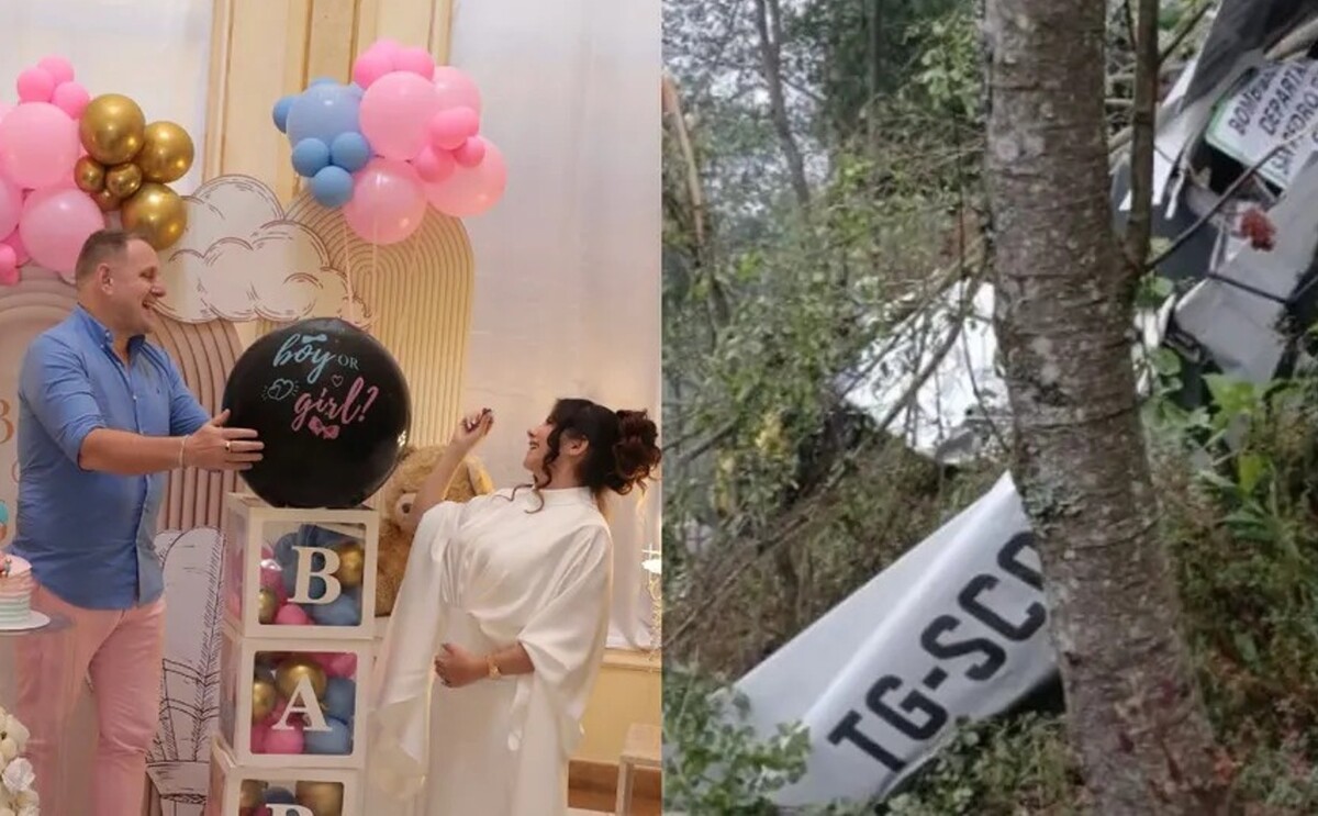 Harald Undrum y su esposa en su revelación de género de su bebé previo a morir en un accidente de avión.