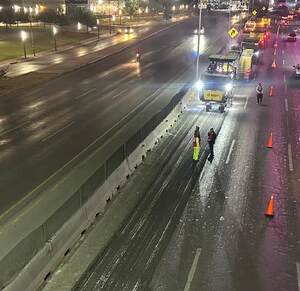 Trabajos de rehabilitación en Carretera Nacional en Monterrey