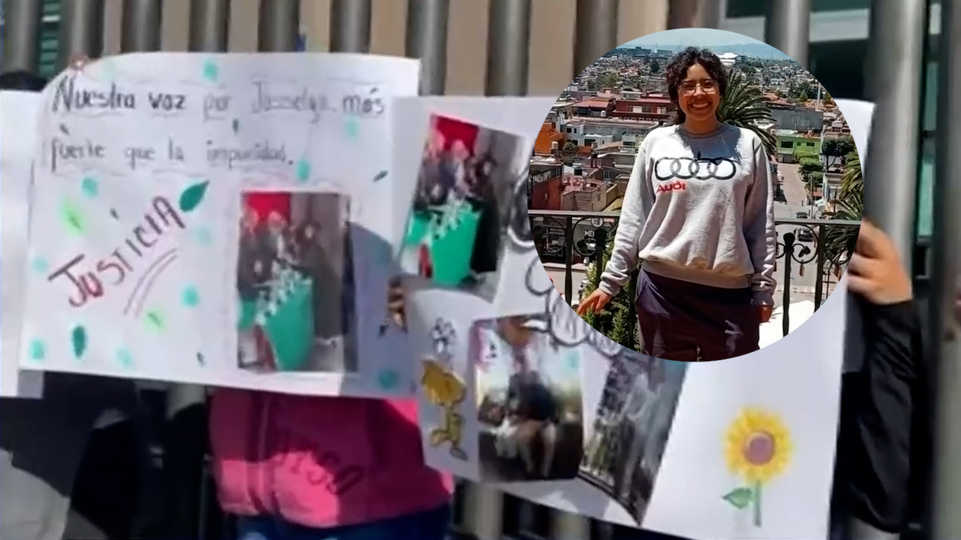 Familiares de Yoselin Alejandra exigen justicia en Almoloya de Juárez. La joven de 19 años murió atropellada por un autobús en Metepec.