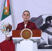 La presidenta Claudia Sheinbaum durante la conferencia mañananera