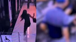 Cámaras de seguridad captando la agresión.