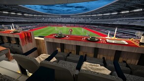 Vista desde un palco a la cancha del Estadio Azteca