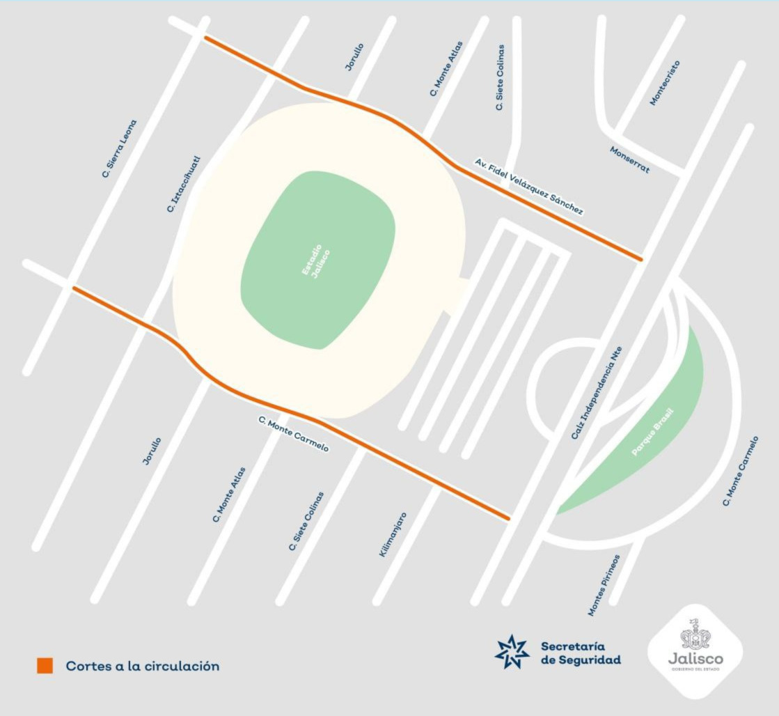 Estas calles permanecerán cerradas durante el Atlas vs Querétaro este Sábado 21 de marzo de 2026