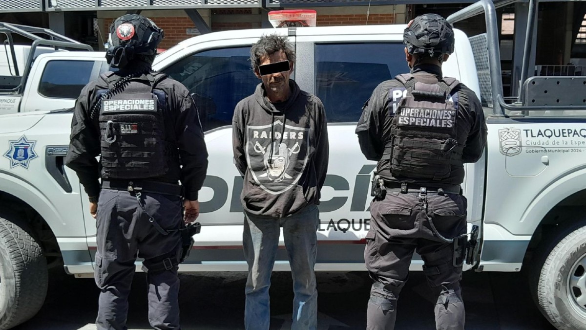 El sujeto fue interceptado tras intentar huir en calles de la colonia Artesanos | Foto: Juan Carlos Munguía