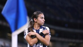 Alice Soto durante el partido de Rayadas vs Chivas Femenil.