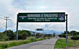 Letrero de bienvenida de Tepalcatepec