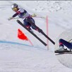 Momento exacto de la caída de la esquiadora estadounidense.