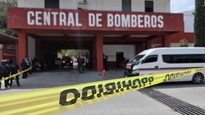 cinta de precaución en la estación de bomberos de chilpancingo guerrero