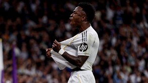 Vinícius Jr. festejando los goles con el Real Madrid ante 'Atleti'.
