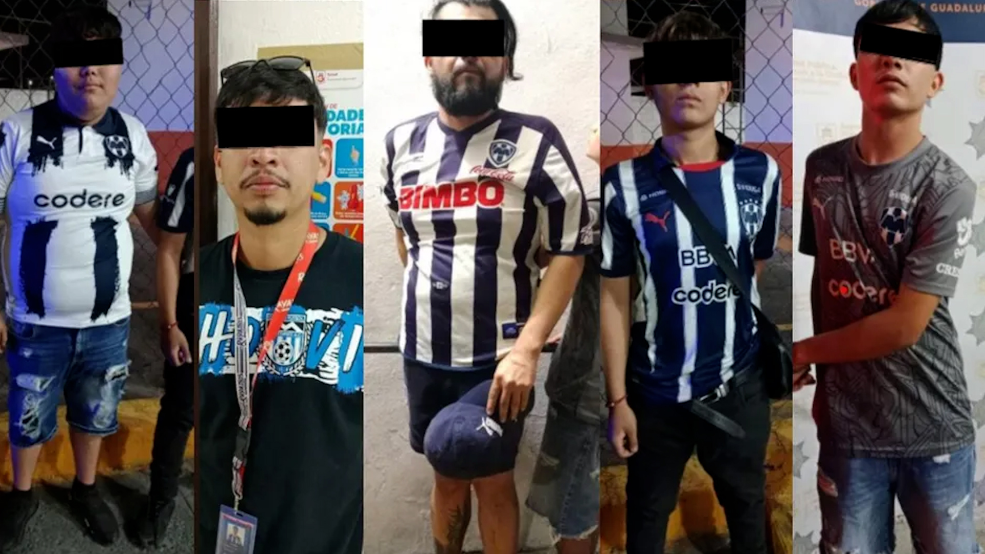 Aficionados se agarraron a golpes tras el encuentro de Monterrey contra el Club Deportivo Guadalajara.