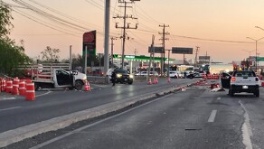 Movilización por atropello en carretera a Laredo en Apodaca.