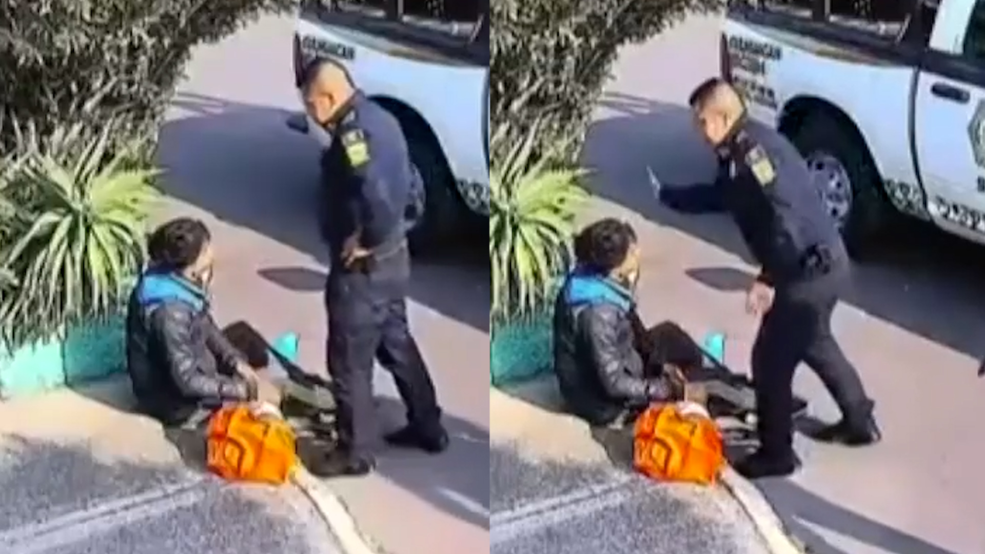 Vecinos de Coyoacán graban a policía dando una cachetada a un joven podador durante una revisión. La SSC ya suspendió al oficial tras viralizarse el video.