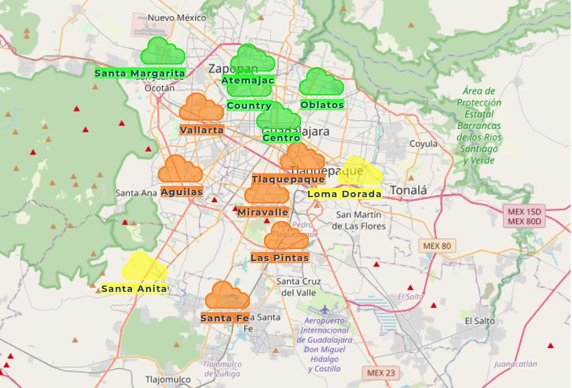 Emiten Alerta atmosférica en Guadalajara por incendio en el Bosque de la Primavera