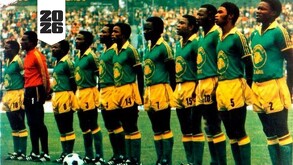 Selección de futbol de Zaire previo a un partido del Mundial de Alemania 1974.