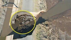 Socavón en carretera del municipio de Matamoros