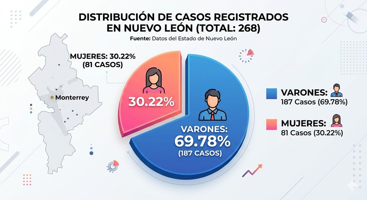 Distribución por género en casos de tuberculosis en Nuevo León