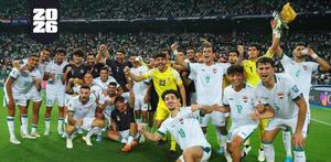 Jugadores de la Selección de Irak celebrando el pase al repechaje.