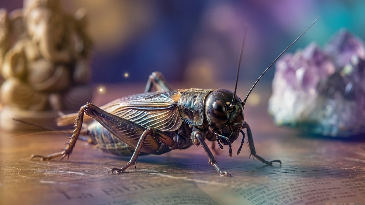 Grillo adentro de una casa con elementos espirituales