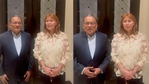 Tatiana Clouthier y Andrés Mijes hablando de elecciones en Nuevo León
