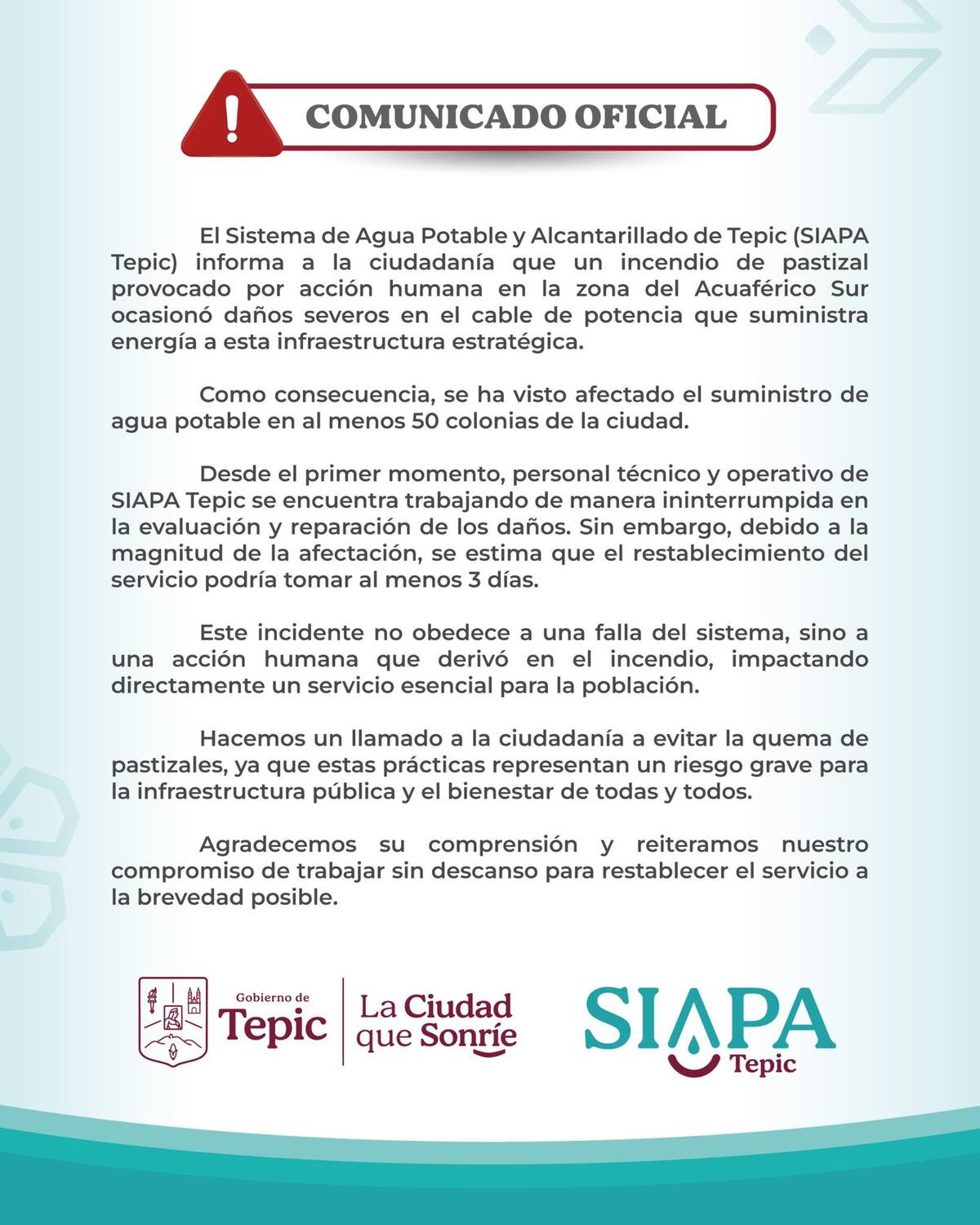 Listado de colonias Sin agua en Tepic