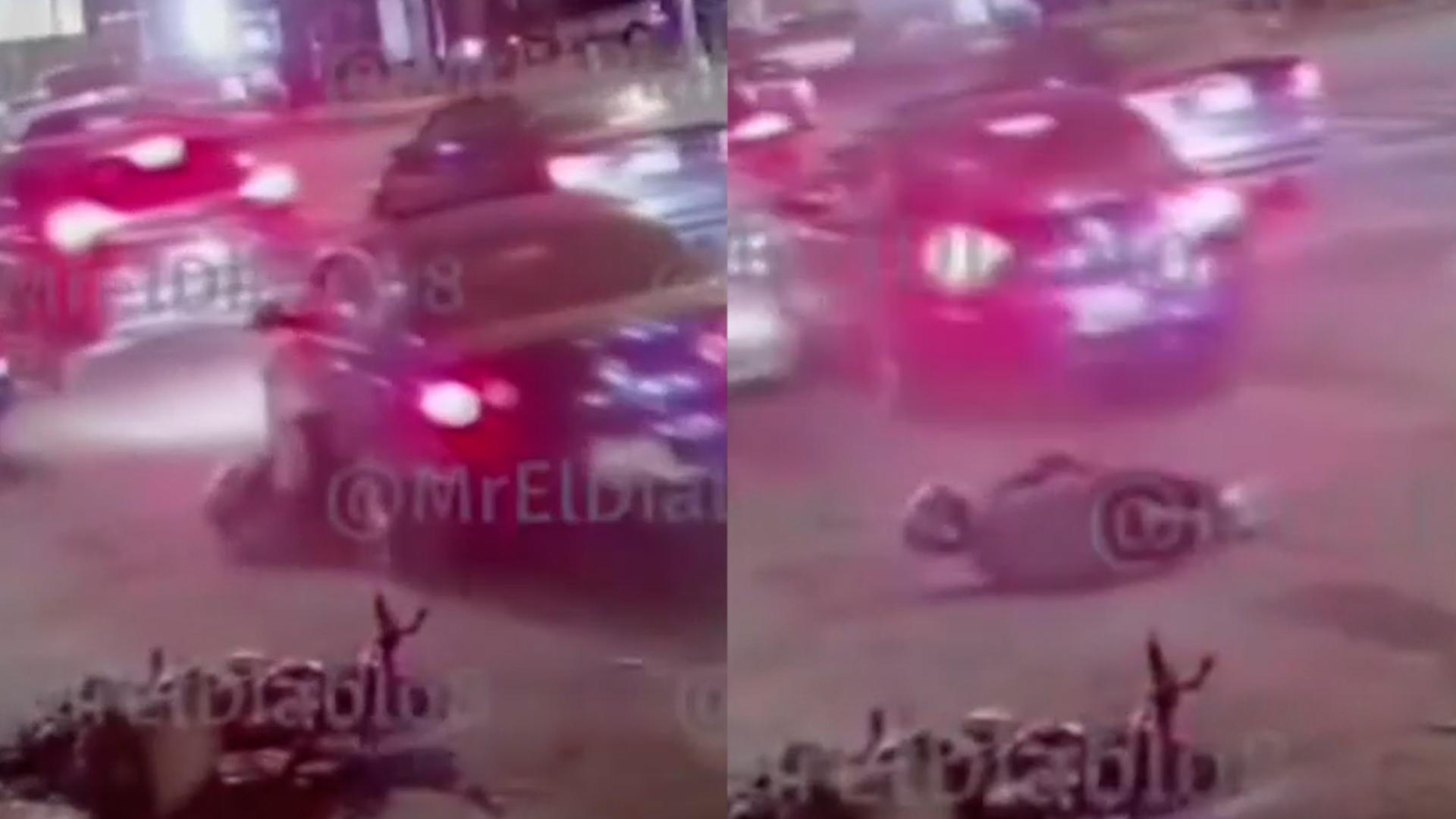 Cámaras de seguridad captaron el momento en que un conductor arrolla a un motociclista en Eje 6, alcaldía Iztacalco, y le pasa por encima antes de huir.