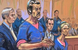 Representación de Nicolás Maduro hablando en su juicio