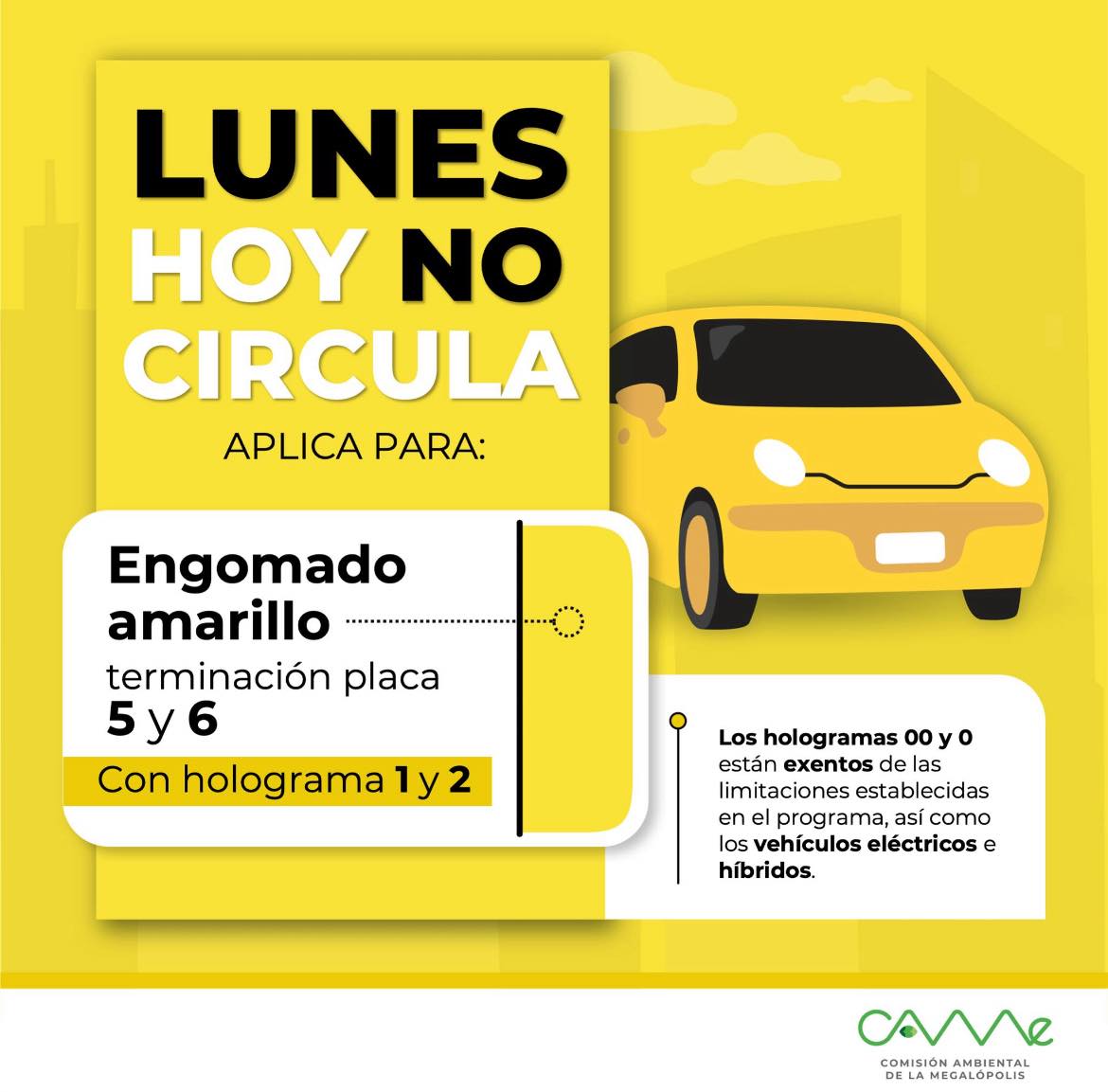 Días que no circula tu auto en la CdMx de acuerdo al día de la semana