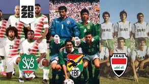 Selecciones de Irak, Bolivia y Surinam previo a jugar un partido.