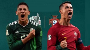 Edson Álvarez de la Selección Mexicana junto a Cristiano Ronaldo de Portugal.